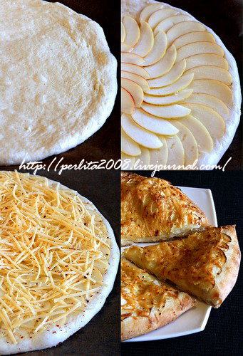 Лепешка с яблоками и сыром